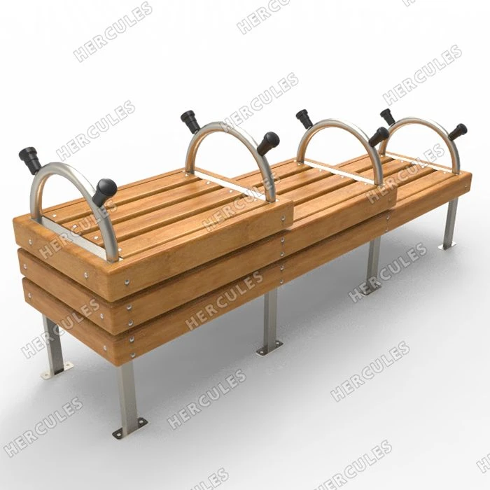 Bench with rests for elderly people