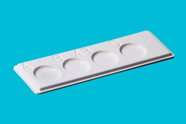 Single-use 4 well polymer immunological plate (white). Item No.: M-02
