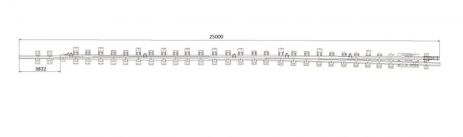 Curved frame rail of P65 type with straight shank of the project 2451.05.020-01