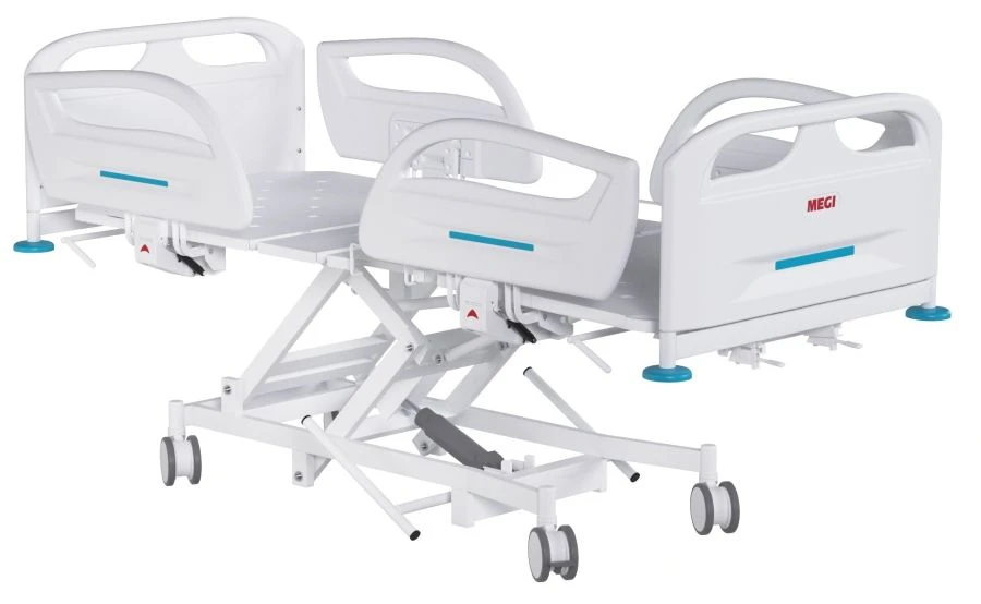 MEGI Strong 2 Medical functional bed with hydraulically adjustable height, plastic backrests, plastic sides