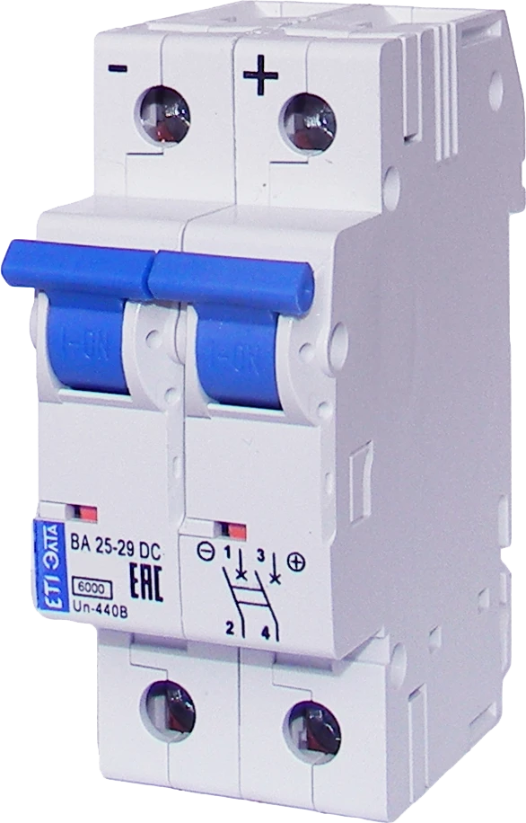 Automatic switch of direct current "VA25-29 DC" on 2 poles