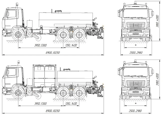 Autogoudronator AGS-6312 on the basis of chassis MAZ 63122J