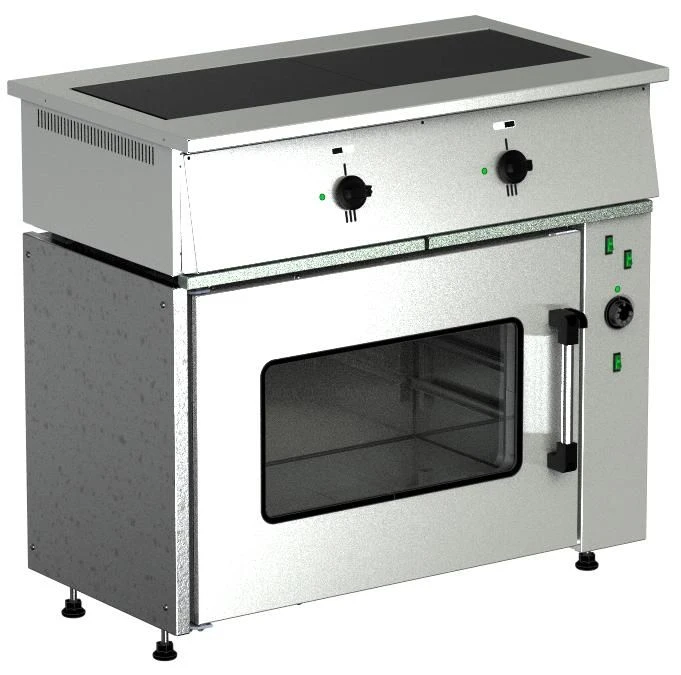 Cooker, electric cooker PE-0,24Mt-011 with a roasting cabinet (2 burners with heating elements, heat chamber of the cabinet made