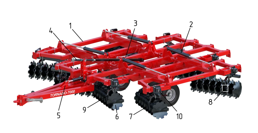 Heavy disc harrow TORNADO-7000