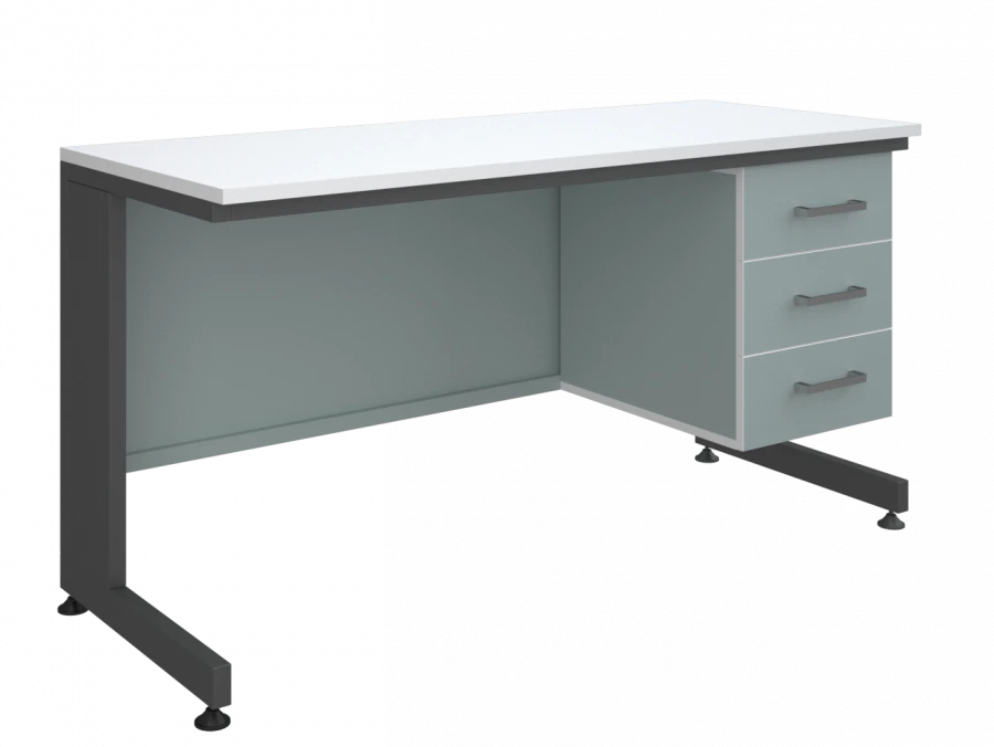 Laboratory table with pedestal type 2 low 2