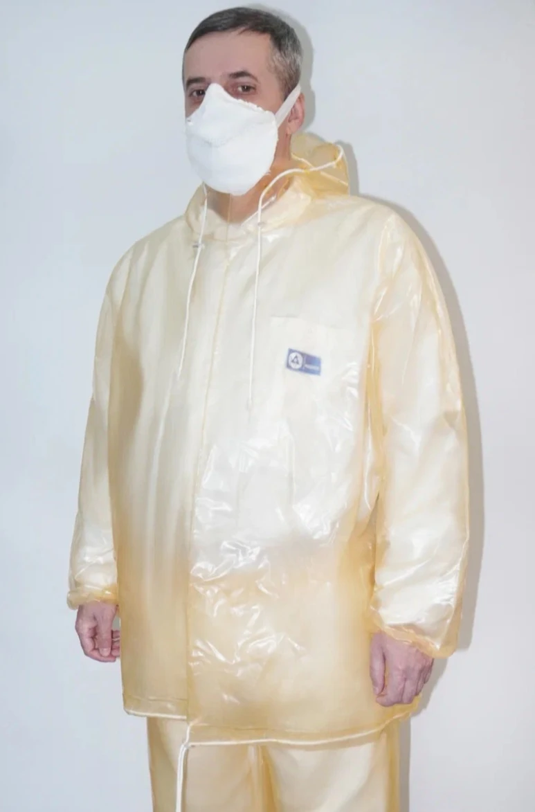 Personal protective equipment made of polyvinylchloride film material: special additional decontaminated clothing ku
