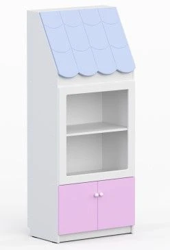 Wardrobe mod. 2 "Houses". Size (w x d x h): 700 x 400 x 1700mm. (Furniture for kindergartens brand "Interior" series "TDI Kids")