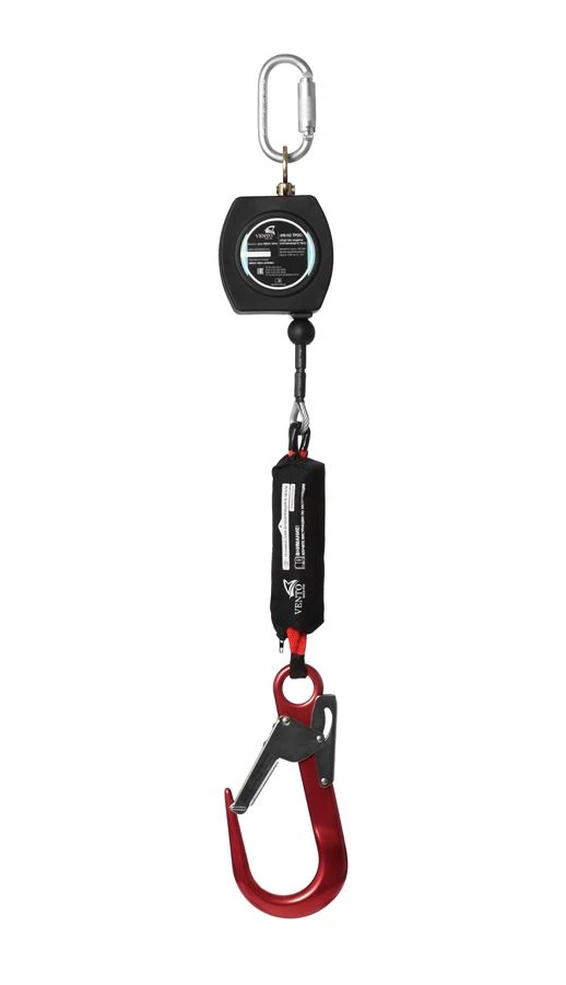 Protective device of retracting type "HB-02 rope" with carabiner , article number vnt HB02C set 0058
