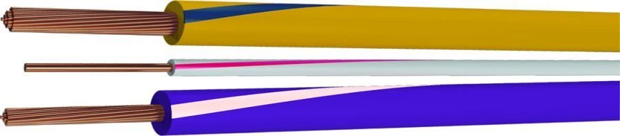 Automotive tractor wires with thin-walled polyvinylchloride insulation PVAM