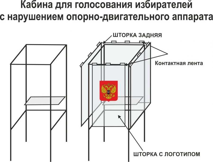 Voting booth for voters with mobility impairment (metal frame)