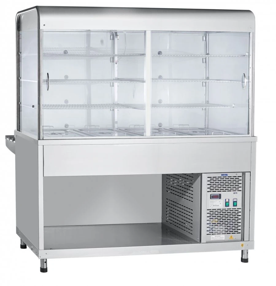 Refrigerated high-temperature display counter with neutral cabinet PVV(H)-70KM-S-03-NSh (kashir.)