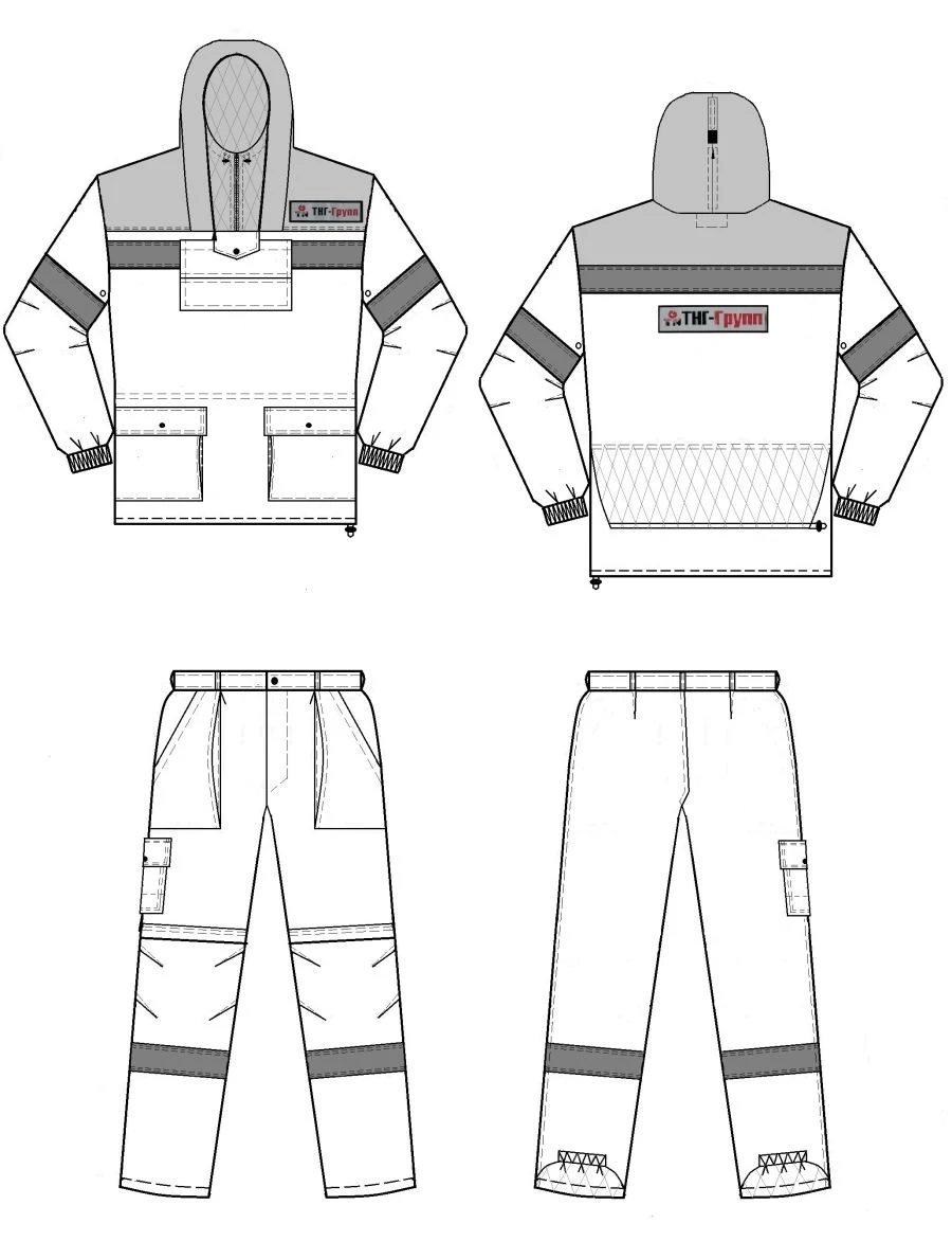 Men's suit (jacket, trousers, mosquito net) for protection against harmful biological factors and general industrial pollution