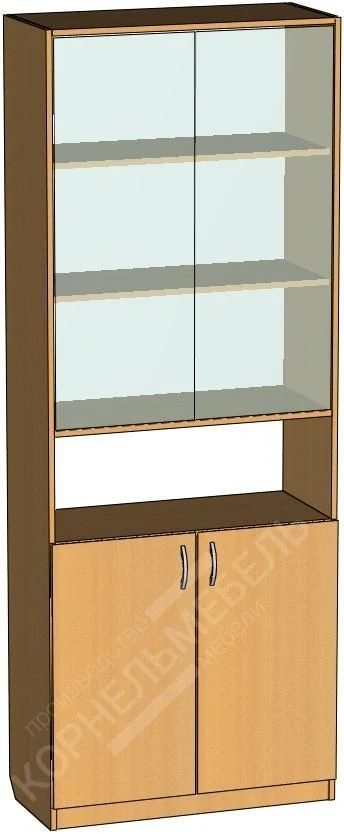 Glazed cupboard with niche