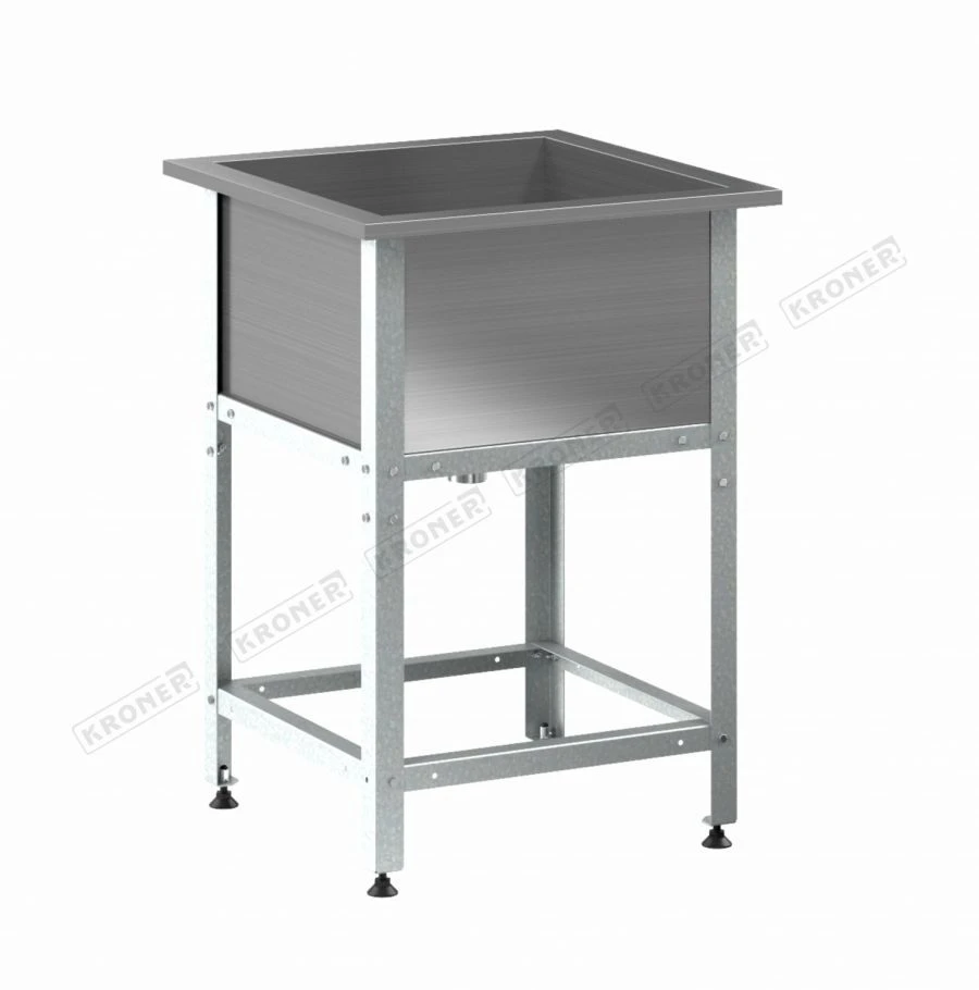 Washing tub with table VMES (Welded wash tub with economy worktop (without edge) VMES)