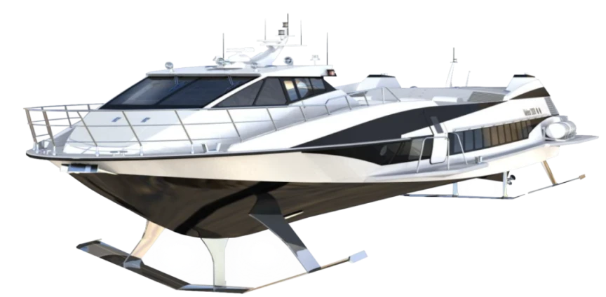High-speed hydrofoil passenger motor vessel of 03830 project Meteor 2020