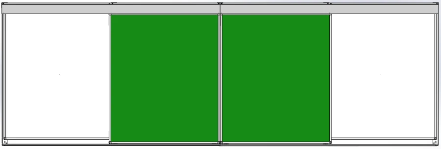 Rail system of sliding classroom magnetic marker and chalk boards "Basic"