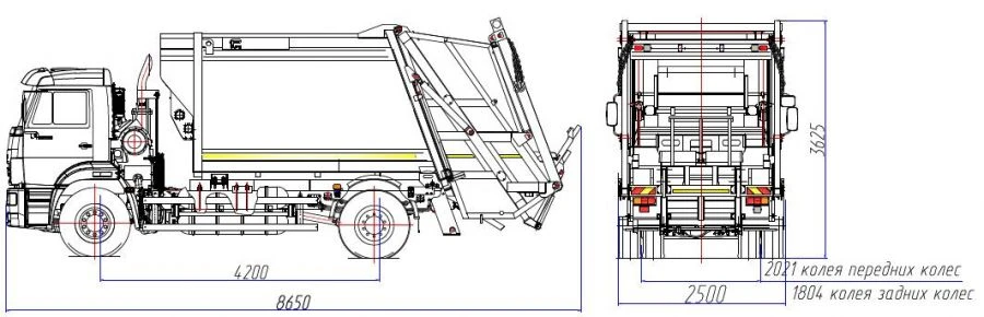 Rear-loading rubbish truck model MK-4544-G6