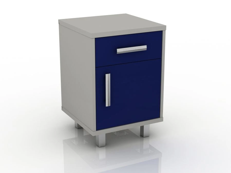 Bedside cabinet with drawer and shelf, 106-004-9, 450x450x660