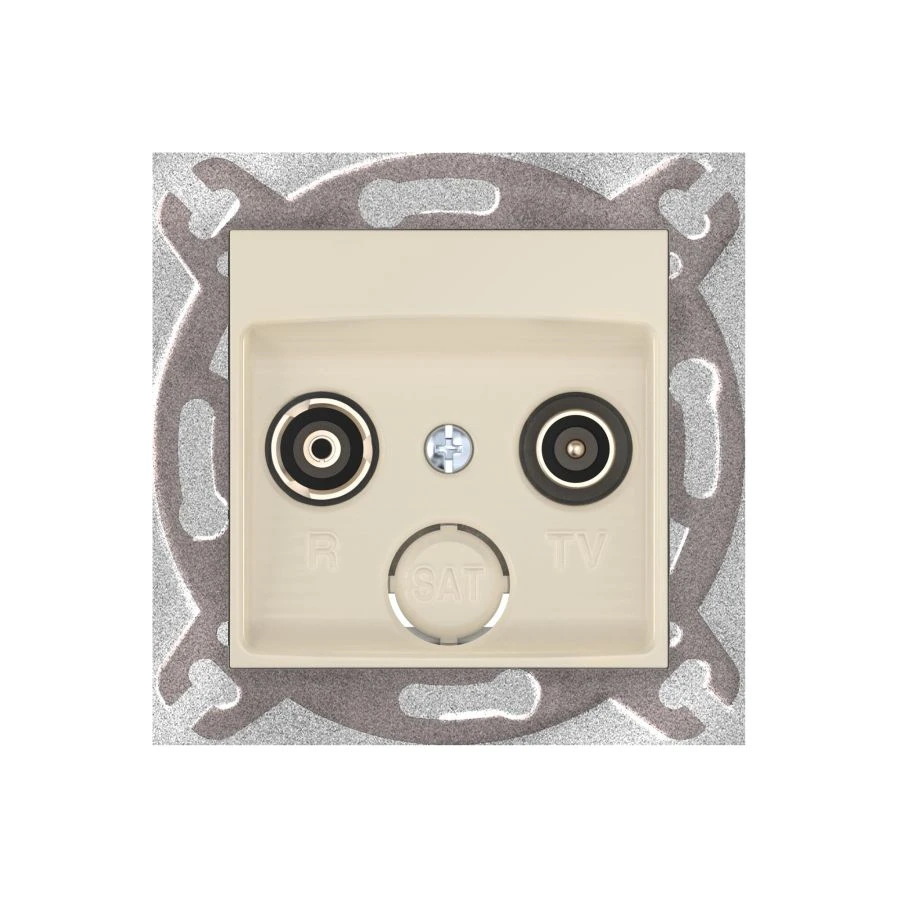 CADUCEUS ALING PRESTIGE Flush-mounted antenna TV/FM end socket, beige, Art. 6012Z.9 (mechanism)