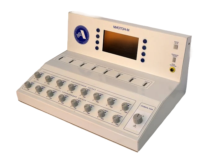 Complex of physiotherapeutic equipment for multichannel stimulation of neuromuscular systems "Myoton-M".