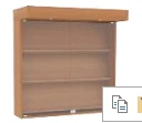 Display case hinged 3-shelf with lighting module with glass