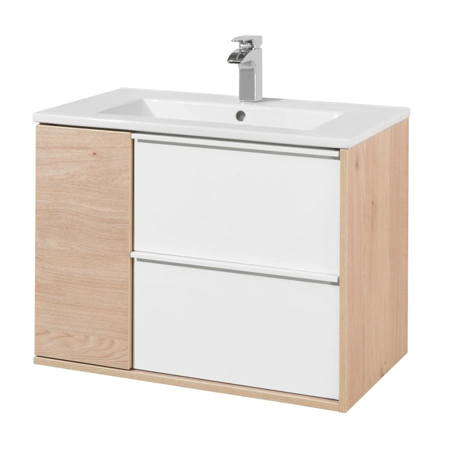 Pedestal cabinet under sink Aquaton Boston 75 eureka oak 1A24010101BN0101.A240.1.01B.N01.0