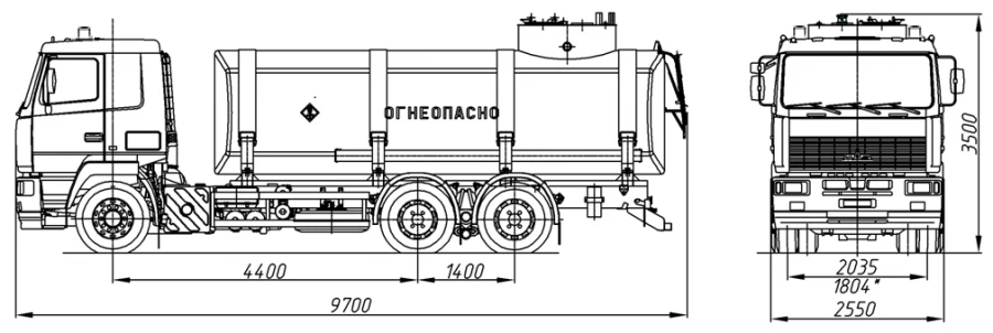 ATZ 4680G5-11 fuel tanker on MAZ 6501C5 chassis