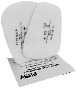 Personal protective equipment for respiratory protection. PHSV trade mark aerosol filters, article 9210 (protection class P1 R).