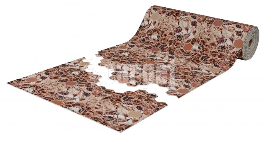 Anti-slip icarpet PRINT cut-out mat icarpet "Flora honeycomb" 120x1500