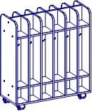 Towel rack 12-seater (on wheels). Size (w x d x h): 850 x 320 x 900mm. (Furniture for kindergartens brand "Interior" seri