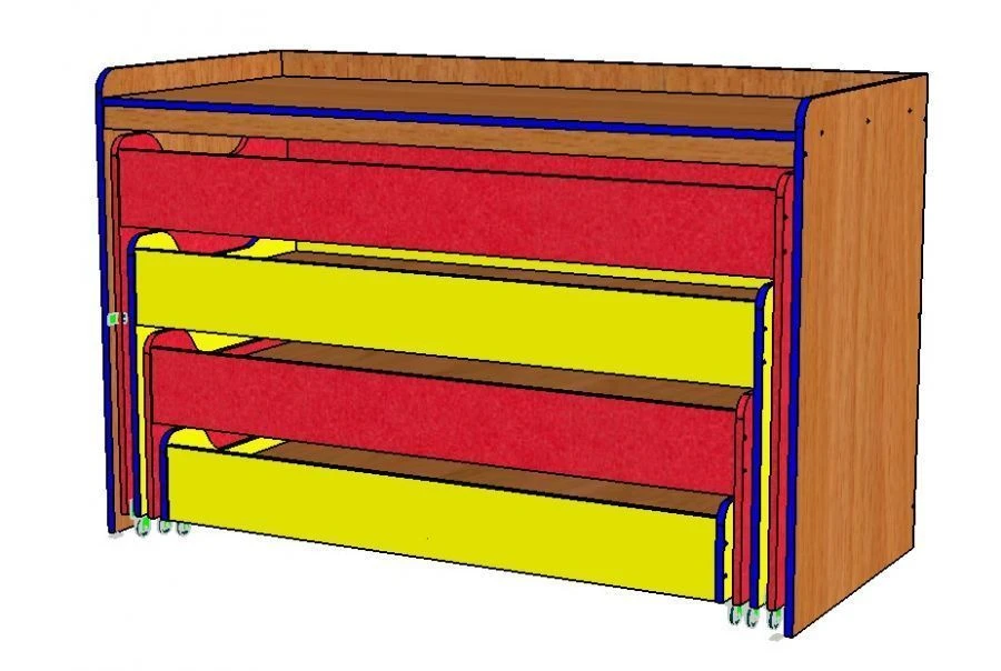 D-91-4 4-drawer pull-out bed