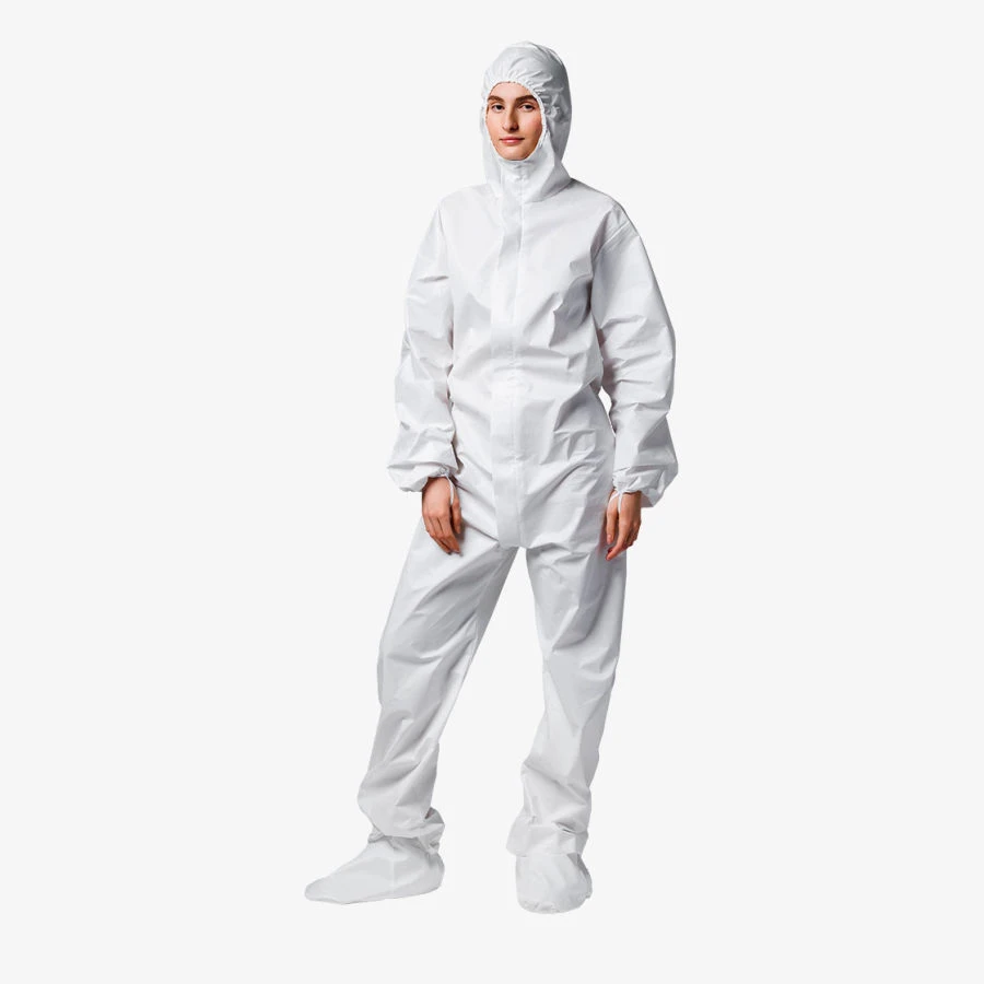 Disposable protective coverall with Isogarm hood and shoe covers (sterile)