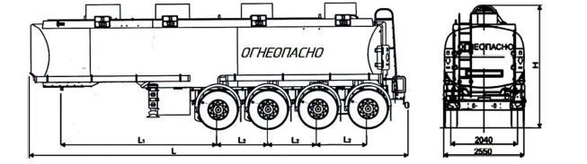 Semi-trailer-tanker, type GR4, modification 93332-0000010