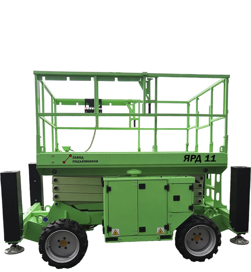 Mobile mechanised boom lift with working platform with pantograph-type boom with sliding working platform