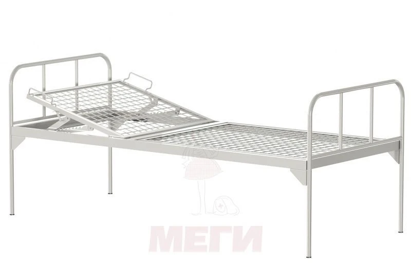 KF0-01-"MSC" (MSC-111) - General hospital bed with headrest, without wheels, metal backrests, bed - steel net, mechanical