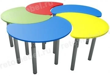 Table "Petal" on adjustable legs