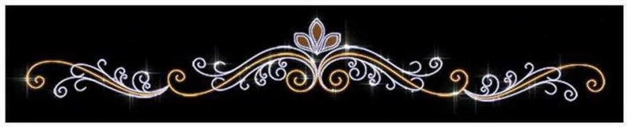 Stretch LED "Rainbow patterns" - decorative street lamp, mounted on a supporting cable (modifications 220V, 24V,12V)