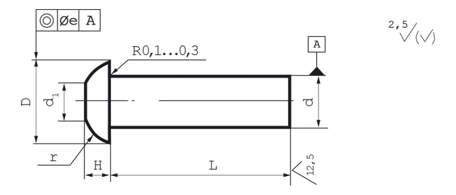 Rivets with flat-rounded head OST 1 34075-85