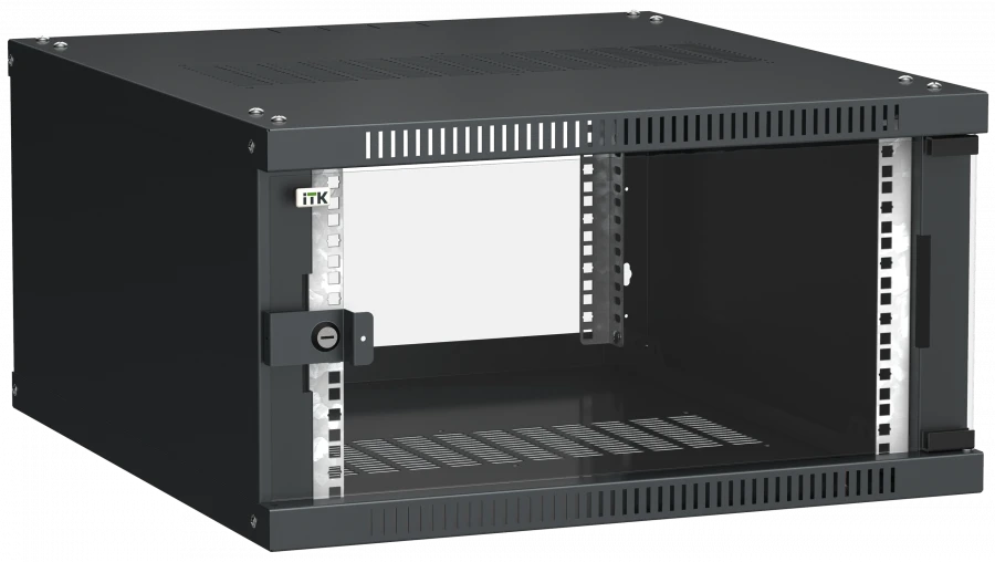 LWE5-06U67-GF ITK LINEA WE 6U 600x650mm glass door black