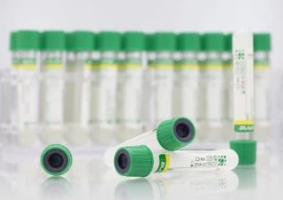 Vacuum tubes "Acti-Fine" for venous blood sampling with lithium heparin gel, size 13x75 mm, volume: 1,0 ml.
