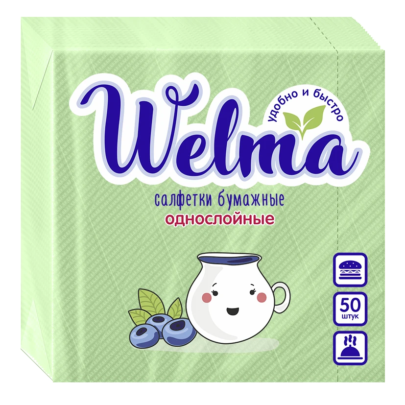 Single-Ply Green Paper Napkins for Everyday Use 1/50/38