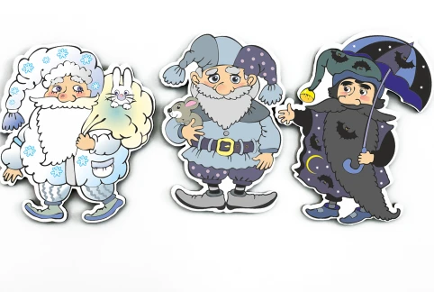 Set "Gnomes" (colours: white, grey, black) (m)