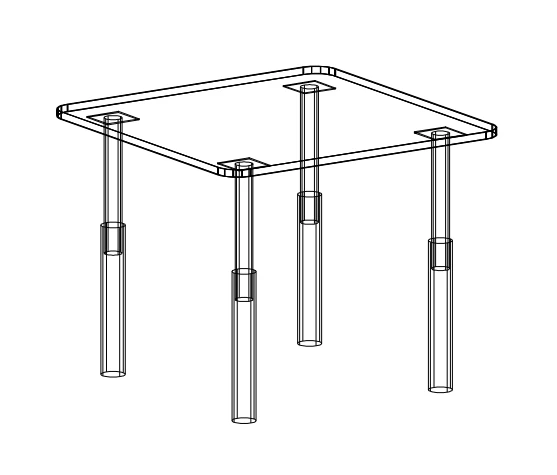 Children's table on metal frame
