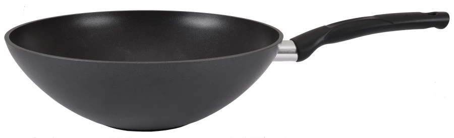 WOK (classic) 280/95mm cast aluminium frying pan (with non-stick coating) TM Kukmara, with Bakelite handle AP, without lid, whit