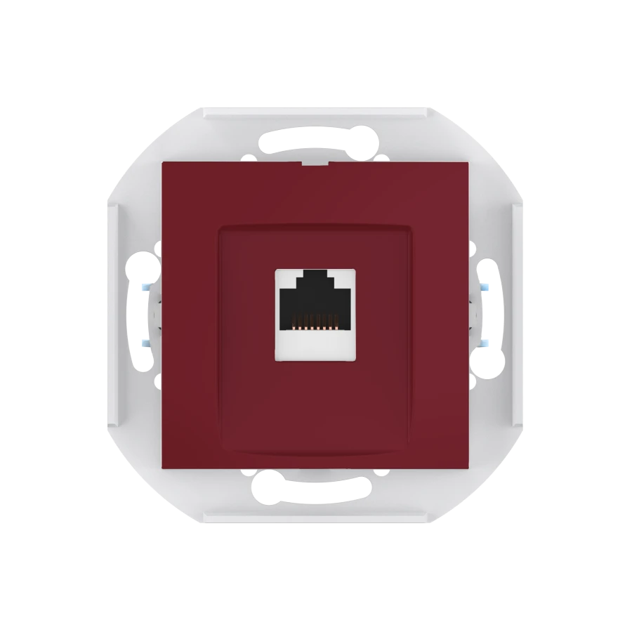 CADUCEUS ALING PRESTIGE Flush-mounted computer socket with Keystone RJ45 8P8C cat.6 UTP module, burgundy, item no. 60150.3 (?