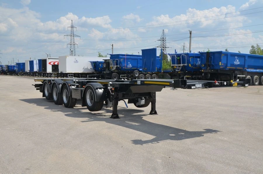 Semi-trailer-container wagon TONAR model 99891 with axle unit manufactured by TONAR model 90432