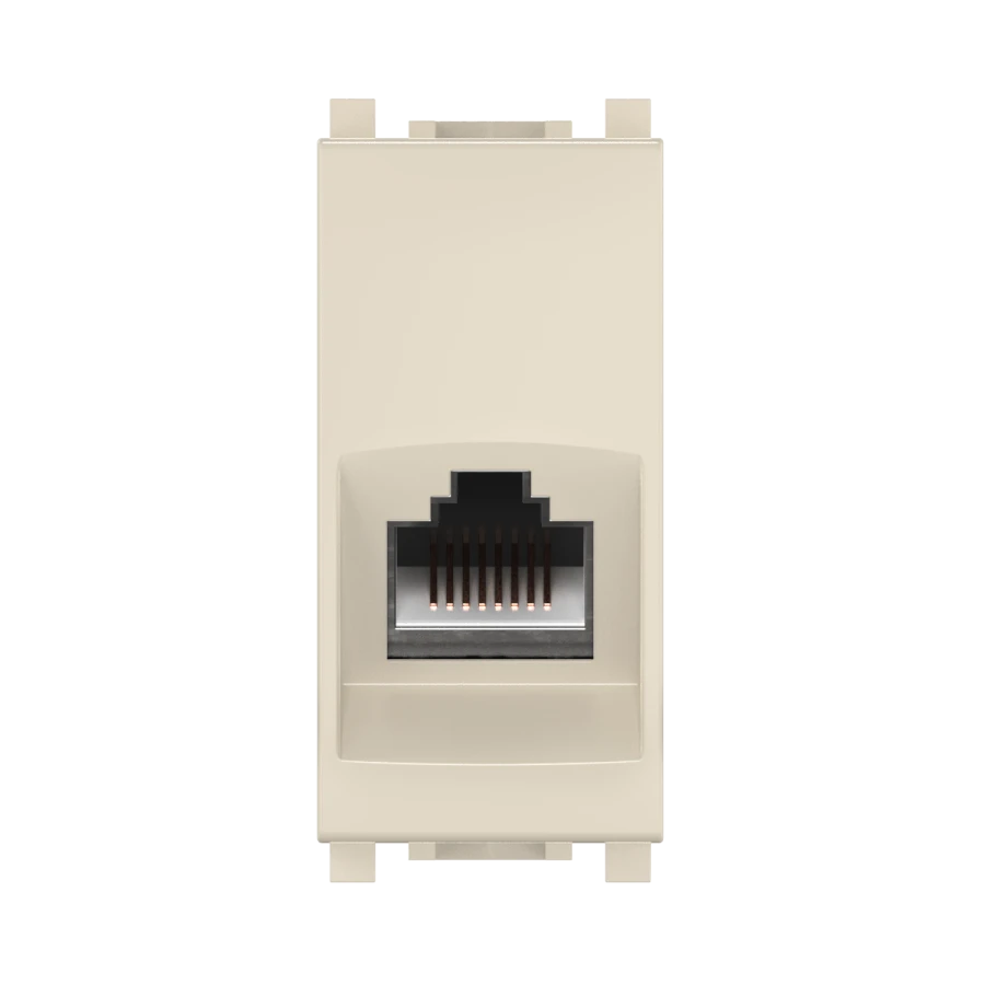 CADUCEUS ALING Experience flush-mounted computer socket Keystone RJ45 8P8C cat.6 UTP, 1M, beige, art. 74223.9