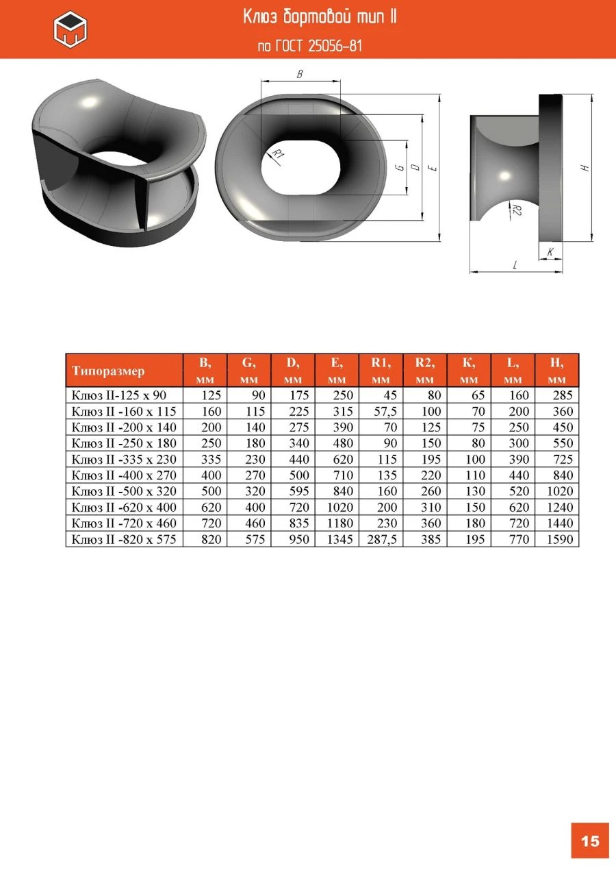 Beak II - type (flatbed with welded fastening) GOST 25056-81