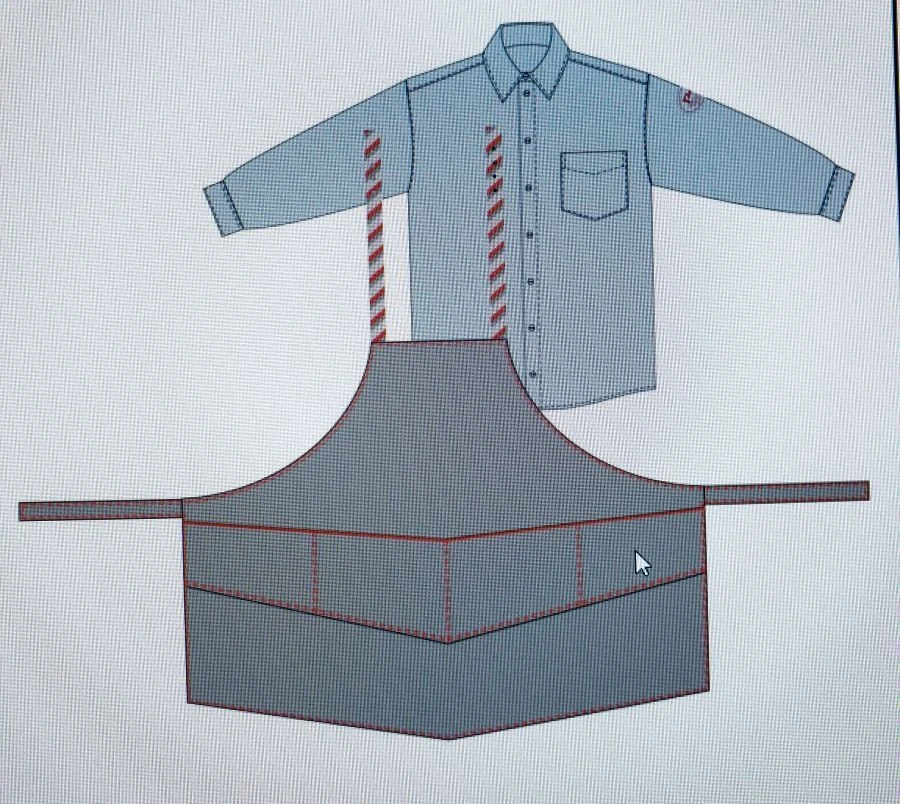 Men's uniform apron for conductors of passenger cars, type A