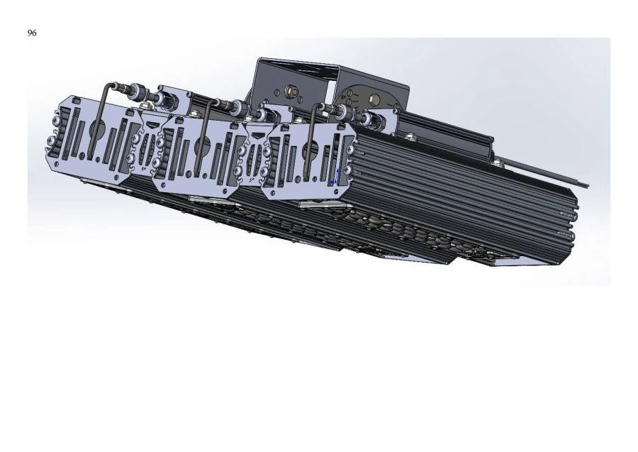 LED luminaire "Industrial Design MTM IoT" series CUBIC 120 Three modules Connection from the ends 5 degrees CUB PRICE Mounting